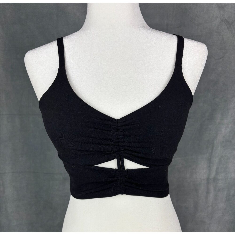 Athleta Cinch Longline Sports Bra Women's XS Black
